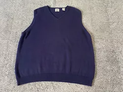 Gap Sweater Vest Adult Large Blue Pullover Sleeveless Cotton Casual Knit Mens.