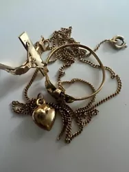 Bijoux En Or 18k à Fondre Ou Reparer Un collier Maille souple une bague et 2 pendentif poid 4.9gr . pour fondre ou...