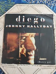 vinyles 45 tours johnny hallyday 2 titres , Diego libre dans sa tête, mont ptit loup ça va faire mal , enchère...