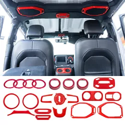 Only Fits for 2018 2019 2020 2021 2022 2023 Jeep Wrangler JL JLU Sahara Freedom Unlimited Interior Trim Kit Parts...