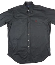 Polo Ralph Lauren Button Down Shirt Adult Black Medium Mens Blake Cotton  Good condition