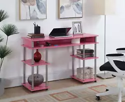 Designs2Go No Tools Student Desk, Pink Looking for a convenient space to work with lots of storage space?. The...