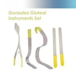 Gonzalez Gluteal Retractor 1, 18 cm, 20mm wide. Gonzalez Gluteal Retractor 2, 20 cm, 20mm wide. Gonzalez Detacher 26cm,...