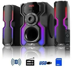 BeFREE SOUND. Output Power: 80 W (50 W Subwoofer + 15 W Speakers x 2). Impedance: 6 ohm (Subwoofer) / 4 ohm (Speakers)....