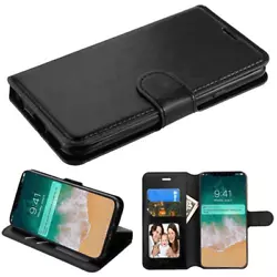For Samsung Note 10 Plus Leather Flip Wallet Phone Holder Protective Cover BLACK Samsung Note 10 Plus Leather Flip...