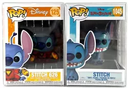 Disney Lilo & Stitch. Sitting Stitch #1045 & Stitch with Space Suit #125. Set of 2 with Protectors.