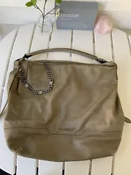 Authentic Burberry Leather Shoulder Bag. Green color -some stains-one rip in the corner of nylon bag inside . *Not out...