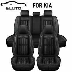 5 Seats Car Seat Covers Universal PU Leather Seat Cushion Non-slip Protector Mat. The back of the auto seat protector...