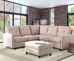 Loveseat sofa and 3 Seat sofa with Ottoman Loveseat sofa with Ottoman 6 Pieces Sectional Sofas with Ottoman 7-Piece...