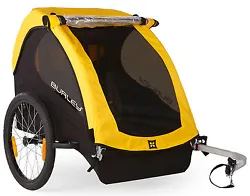 New Burley Bee Compact Fold Bike Trailer For Kids Yellow. The Bee bike trailer for kids enables family adventures on a...