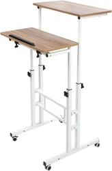 Height Adjustable & 45 Degree Flipping & 360 Degree Movable. PORTABLE & EASY MOVE - The height of this rolling laptop...