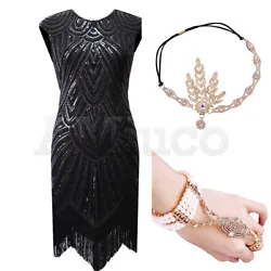 1920s Flapper Dress Great Gatsby Sequins Art Deco Prom Gown Fringe Party Dresses. Gorgeous Dress,this dress is not only...
