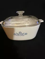 Corning Ware BLUE CORNFLOWER P- 21/2-B 2 1/2 Qt Casserole Dish W/lid. Very well taken care of vintage deep...