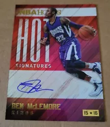 Ben Mclemore 15-16 NBA Hoops Red Hot Auto Sacramento Kings.
