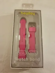 Heyday Silicone Watch Band fits FITBIT Charge 3 - Pink (Hot Pink).