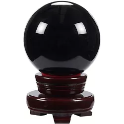 This small crystal ball has a stand to display the piece on your office desk, a table, or a bookshelf. This black...
