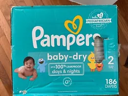 Pampers Baby Dry Diapers Size 2 (186 Count) - New unopened.