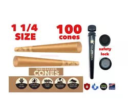 zig zag unbleached 1 1/4 size pre rolled cone 100 pack1X philadelphia smell proof tube**These pre-rolled cones are...