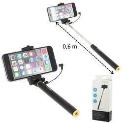 Perche Selfie de poche, téléscopique jusquà 60 cm pour plans larges et photos de groupe. Manche fileté pour...