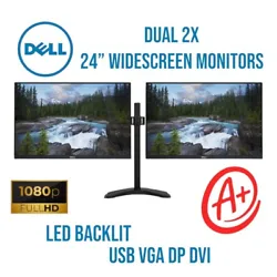 LED backlit. VGA cable x2. Dell Dual Monitor Stand. Dell Monitor x2. Dell Single Monitor Arm. Dell Display Manager is...
