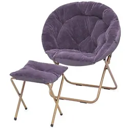 Made with soft synthetic fur fabric, this chair is extra cozy for sitting and lounging. Save Space - This lightweight...