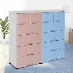 6 Drawers Organizer: Features 4 Large Drawers and Top 2 Small Cabinets Locker(with Keys),6 Drawers for Large Storage...