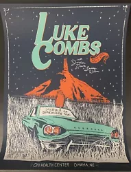 These hand screen printed posters were sold at the October 29th Luke Combs concert in Omaha . Poster is hand numbered...