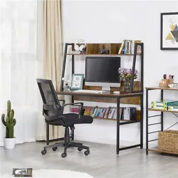 This sturdy computer desk is made of high quality material, which ensures its long life span. Bookshelf Design: this...