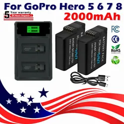 Battery for Gopro 5/6/7/8 High capacity (2000mAh) products is CE certified, tested by manufacturer to match OEM...