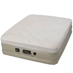 Serta Raised Queen Pillow Top Air Bed with neverFLAT AC Pump . Patented powerful internal NeverFlat AC pump inflates...