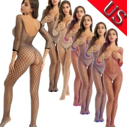 Set Include : 1x Bodysuit. Scoop neck and long sleeves, crotchless and closed toes, fit to body and hold tight, show...