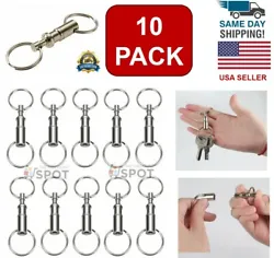 A Two Part Detachable Key-ring. Press the plunger and the two half will be separated. 10 (ten) - Detachable Key Rings....