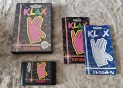 Klax jeu Sega Genesis complet pour Megadrive version NTSC - comme neuf. L intérieur de la notice est jauni