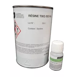 DOSAGE DE MÉLANGE RÉSINE + DURCISSEUR : Pour 100 ml de RÉSINE rajouter 2 ml de durcisseur. Résine polyester...