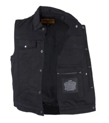 2 breast pockets on front with buttoned flap. Buttoned front closure. Premium Quality Denim Vest. Features two large...