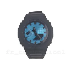 This watch is a Casio G-Shock GA-2100-1A customized with a grid ice blue dial. The original Casio G-SHOCK GA-2100-1A...