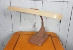 By Underwriters Laboratories. LARGE Vtg MidCentury Lamp. industrial Portable Desk with Flex goose Neck. Double tube...