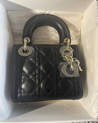 Christian Dior Mini Lady Dior Bag Black Cannage Lambskin.