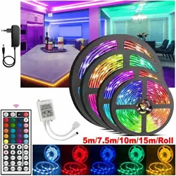 Model Number: 5050 RGB Led Strip. Led Strip Size: L (5m or 7.5m or 10m or 15m) x W (1cm). Better lighting effects:...