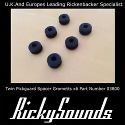 Gromett Spacer Kit pour Rickenbacker Split Pickguards. Rickenbacker en adapte 2 par vis de montage, alors en voici 6...