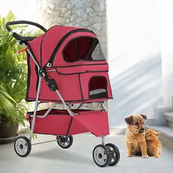 QUICKLY SET UP & ONE HAND FOLDING - The dog stroller easy to setup in few minutes with the install manual and no tools...