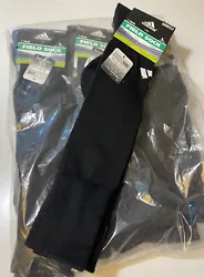6 PAIR NEW Adidas “Field Sock” SOCCER SOCKS Black with White Logo. Size Large. Brand New Retail Packaging.See...