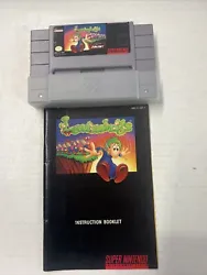 Lemmings (Super Nintendo Entertainment System, 1992) & Manual ,Authentic. Good condition. Tested