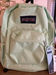 JanSport Cross Town School Backpack With Front Pocket 13x8.5x17 Mint Green.