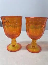 Set Of 2 Vintage Noritake Provincial Orange Glass Juice Wine Goblets 4 oz. Condition is Used. Shipped with USPS...