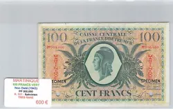 BILLET MARTINIQUE. 100 FRANCS VERT. We are located at Marseille (France).
