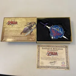 The Legend of Zelda Twilight Princess Master Sword & Hylian Shield 1/6th Scale Replica by Master Replicas. Open box....