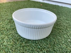 Apilco Souffle Dish Made in France Unglazed Rim Approx.