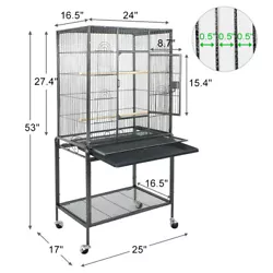 This Bird Cage from SUPER DEAL is made of wrought iron that makes it a sturdy and durable bird cage. Powder coated with...