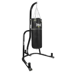 If youre ready to ramp up your fitness routine, the Everlast black single-station heavy bag stand might be just right...